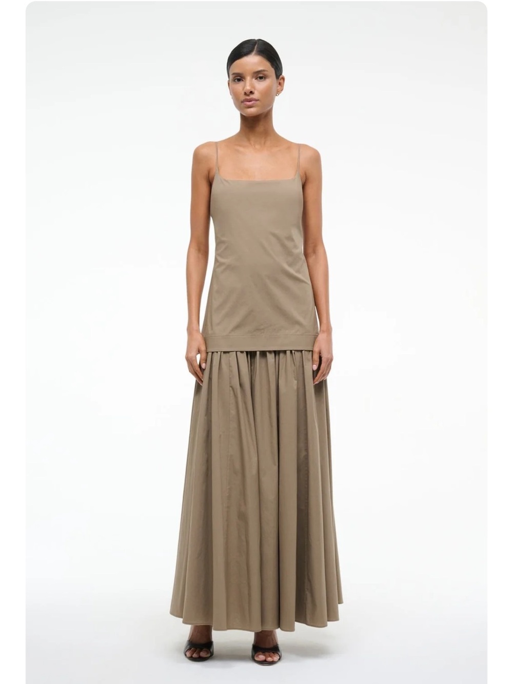 STAUD Ari Dress in Taupe - Picture 1 of 5